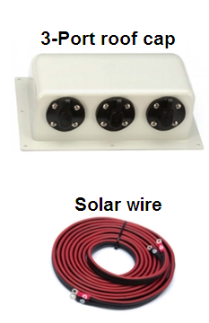 Three port roof cap & solar wire Three port roof cap & solar wire