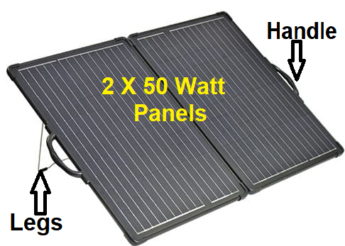 100W folding solar panel kit