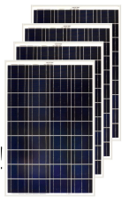 Four pieces of Polycrystalline 100 watt solar panels. Four pieces of Polycrystalline 100 watt solar panels.