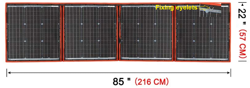 150 Watt folding solar panel unfolded 150 Watt folding solar panel unfolded